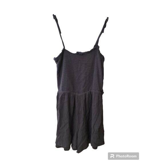 Mi Ami Romper Womens Small Black Solid Square Neck Sleeveless - Picture 1 of 2